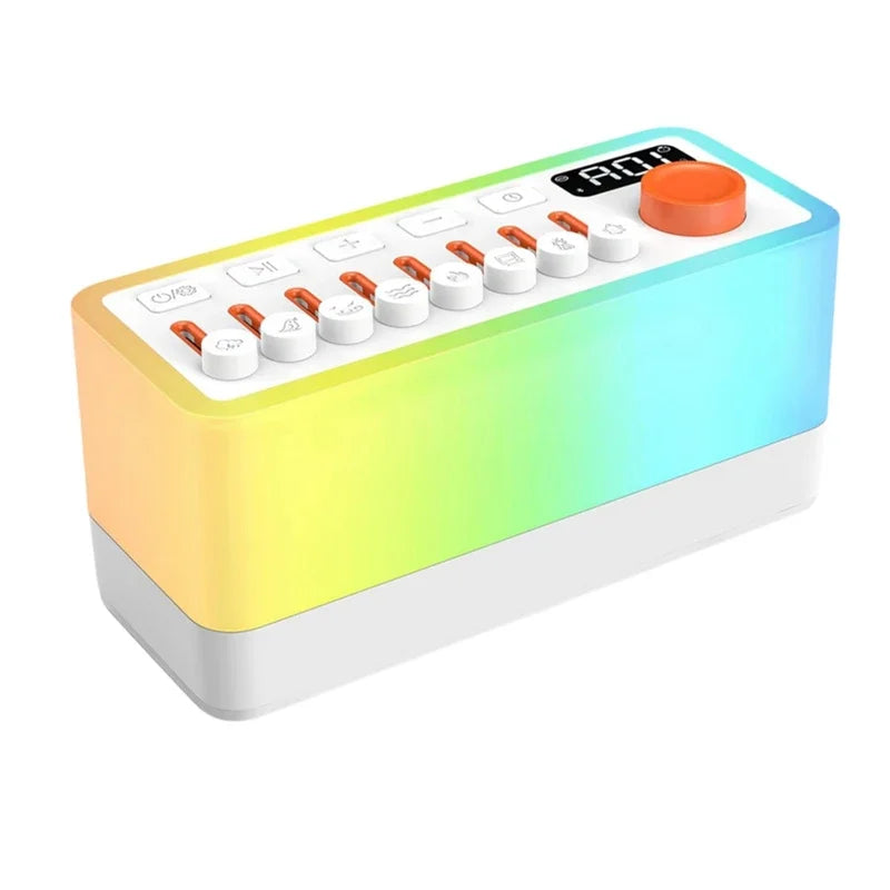 White Noise Sleep Sound Machine with 8 Nature Sounds, Portable Bluetooth Speaker